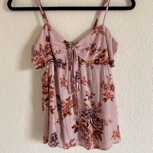 Size XS Pink Floral Blouse Tank Top